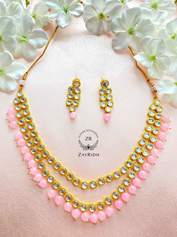 Pink Necklace & Earring Set N07