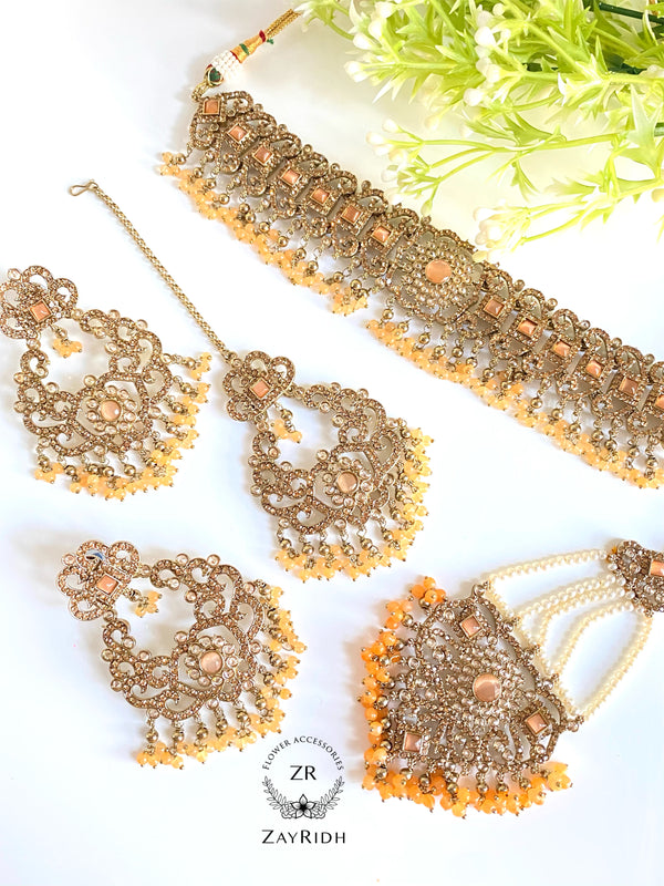 Zinat Orange Necklace Set