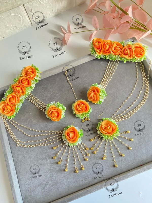 mayoon flower jewellery set