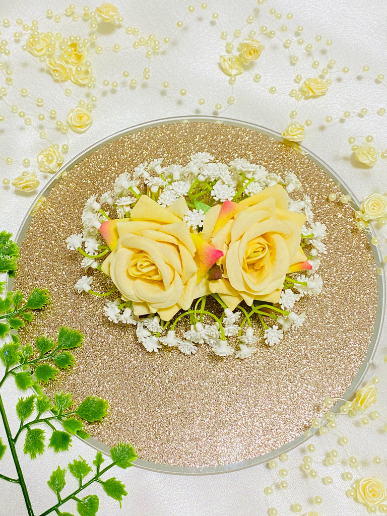 Beige Flower Hair Comb