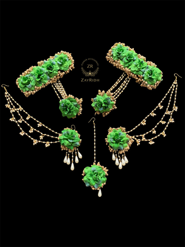 Green Bracelet  Earring Set