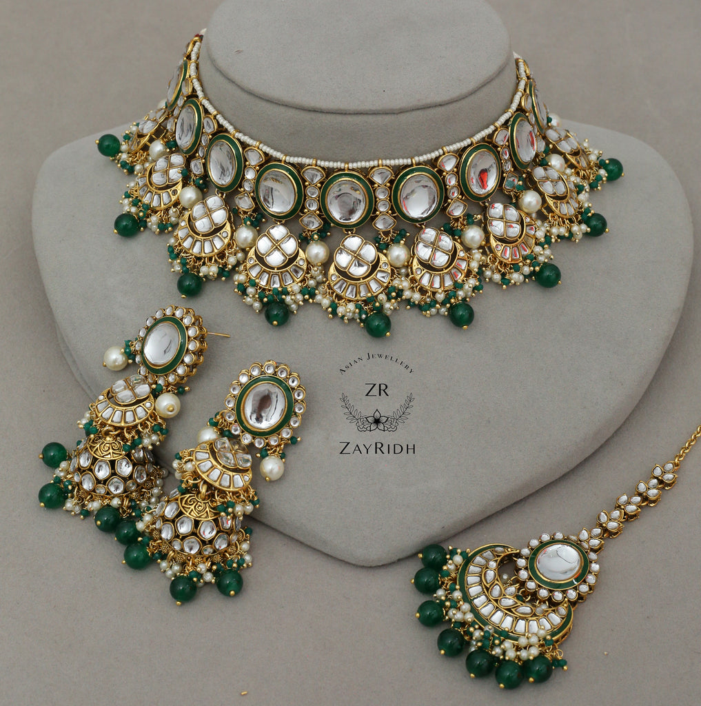 traditional Asian kundan jewellery formal set