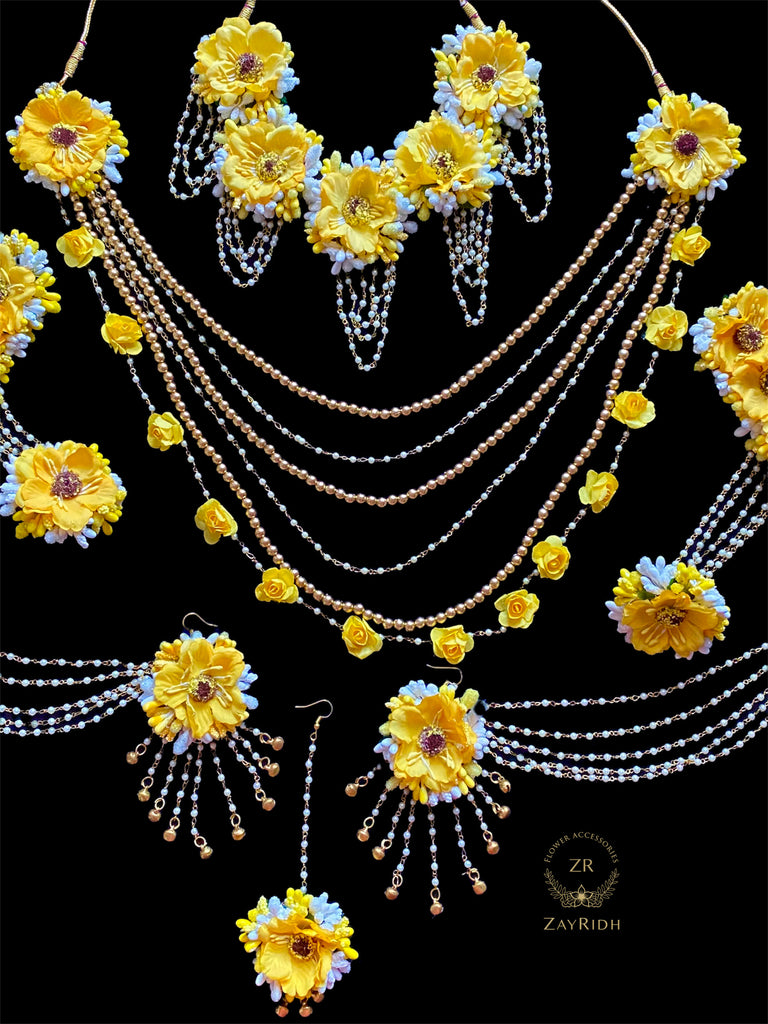 Zeenat Yellow Flower Long Set