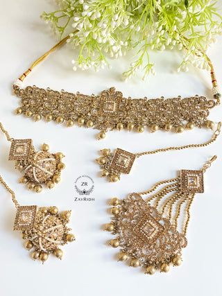 golden bridal choker set 