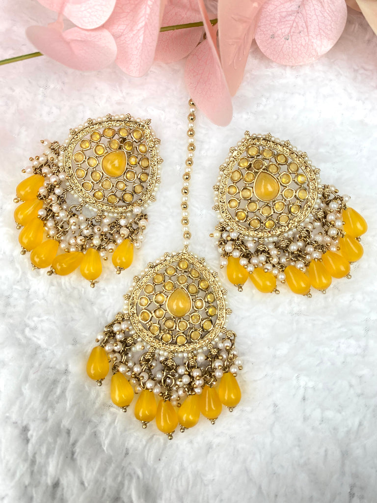 Simran Yellow Earring Set