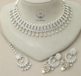 silver necklace set 