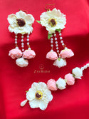 Rupa Ivory & Pink Flower Earrings