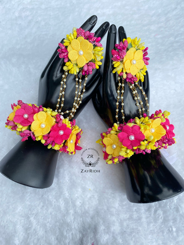 Pink/Yellow Flower Bracelets