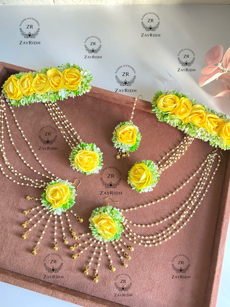 Haldi flower jewellery 