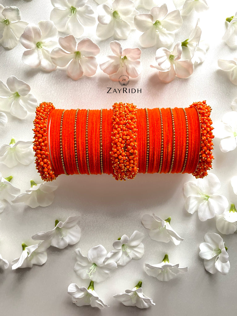 Orange Asian bangles set