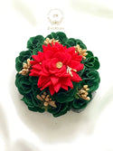 Red & Green Flower Bun