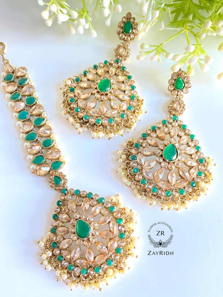 Green Earrings Set