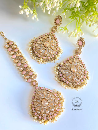 Sahera Baby Pink Earrings set