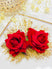 Red and Gold Flower Hair Comb