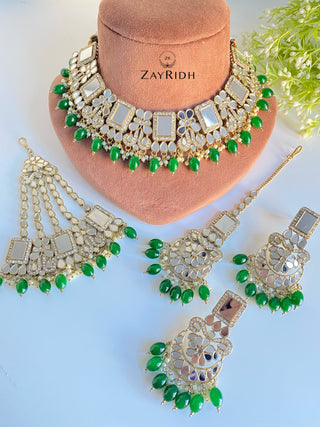 Manisha Green Mirror Bridal Set