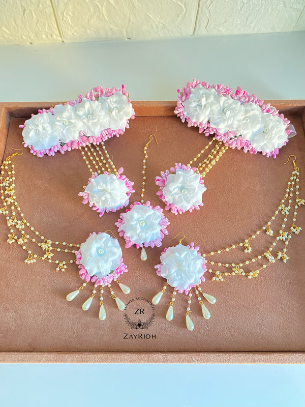 Pink White Bracelets Set