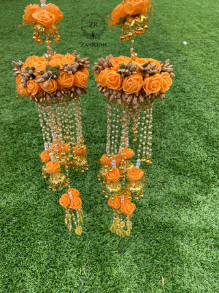 Laila Orange/Gold Flower Kaleere