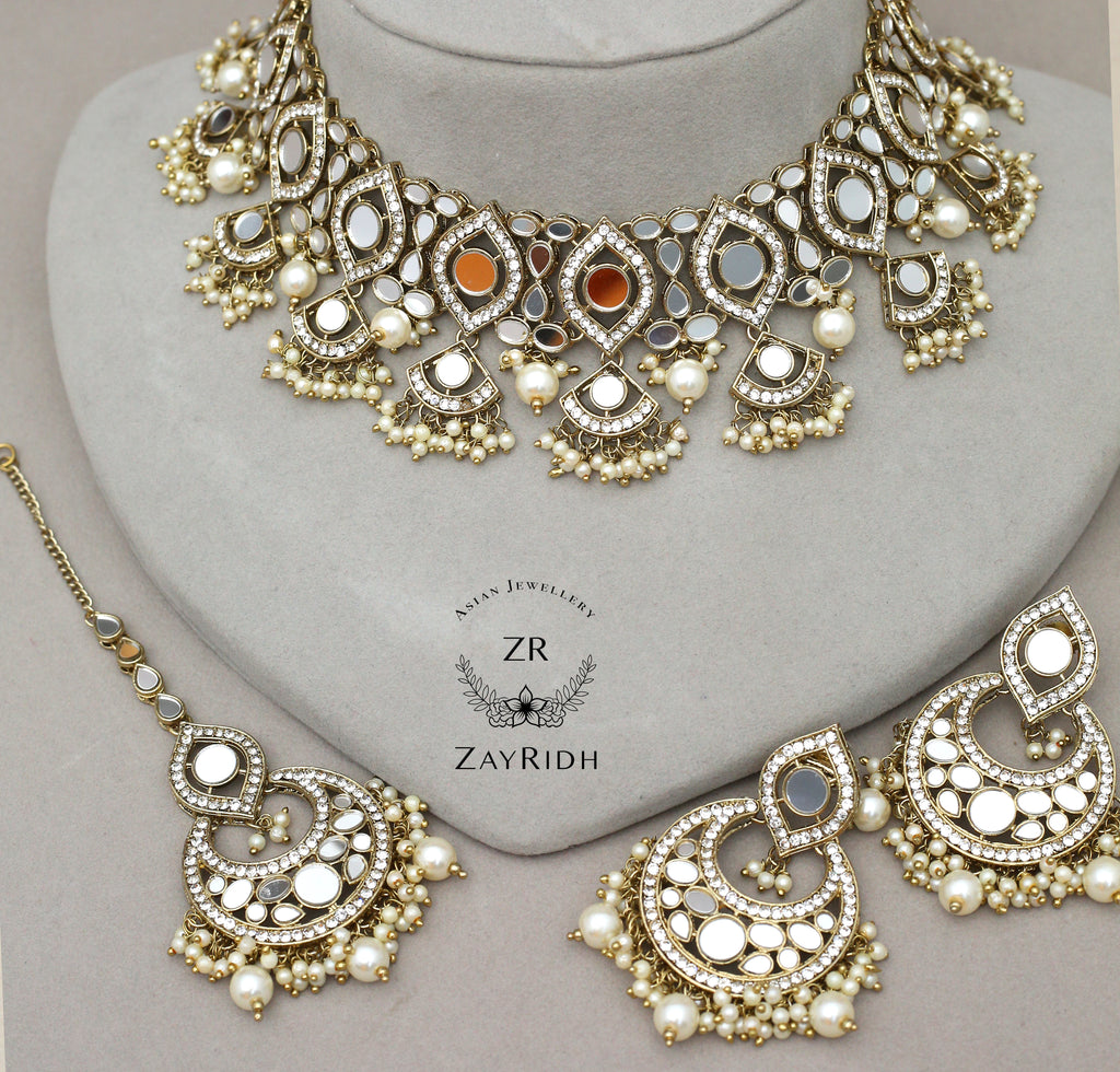 white pearl necklace set