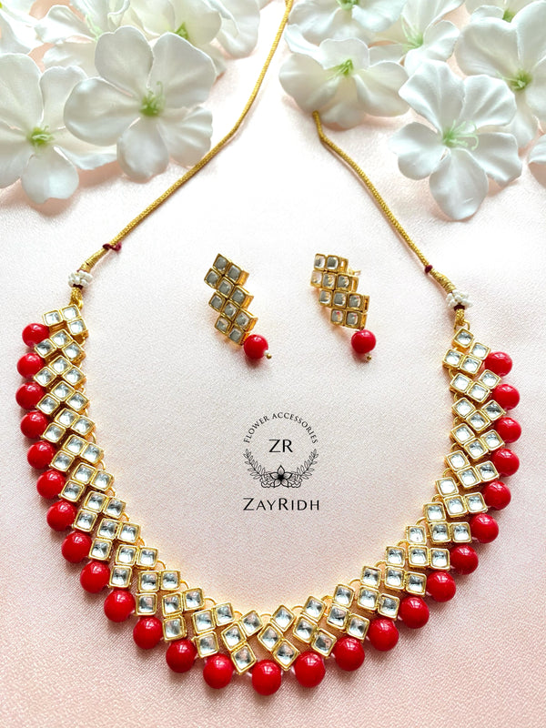 Red Necklace & Earring Set N05