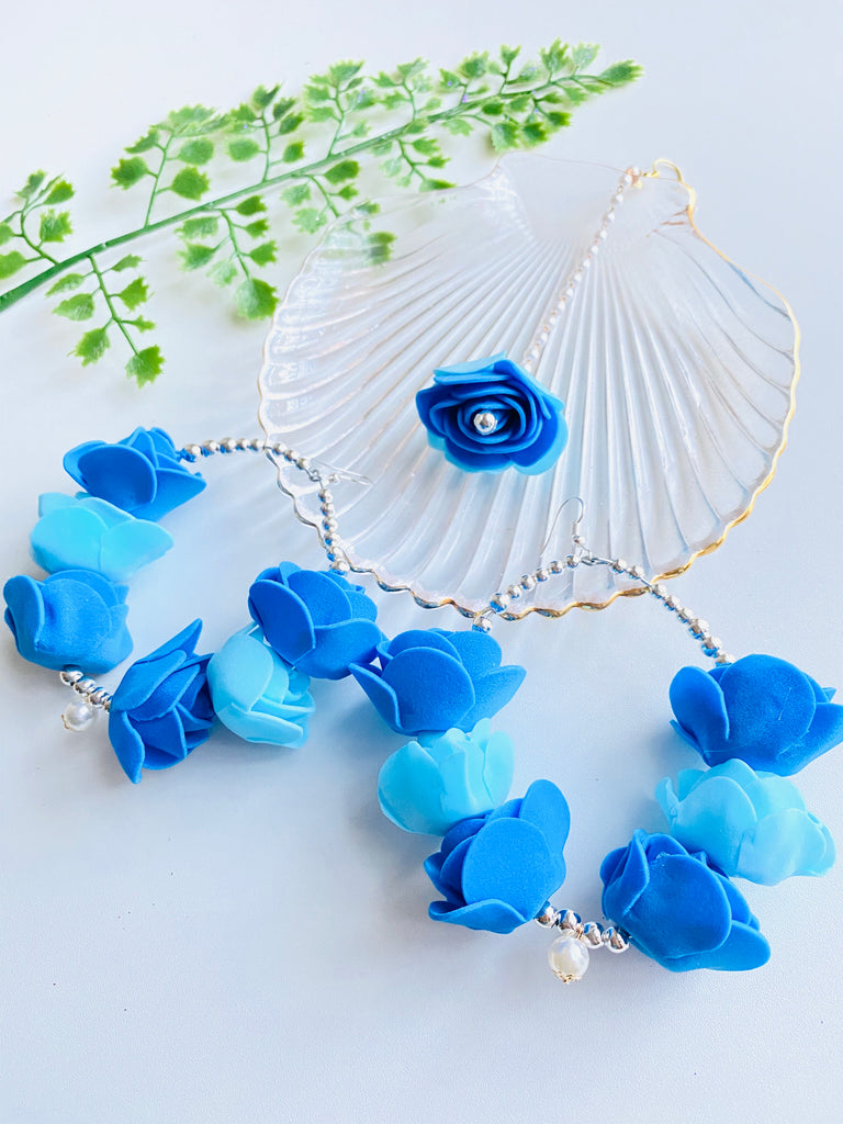 Blue Mehndi Earring Set