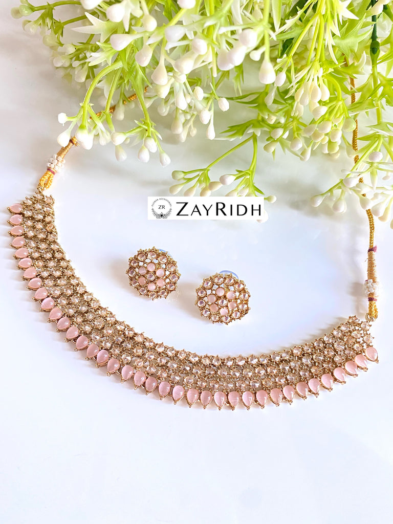 peach necklace set