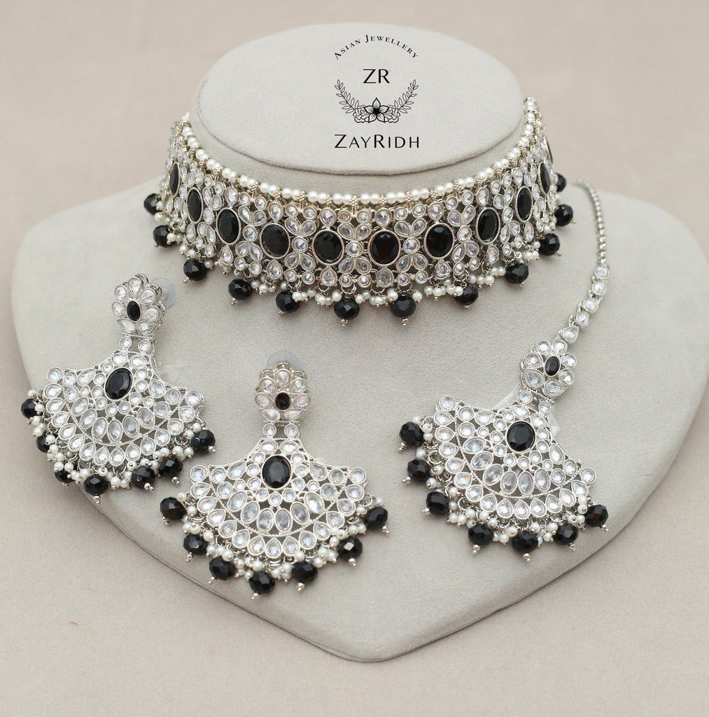 Black choker necklace for Indian wedding