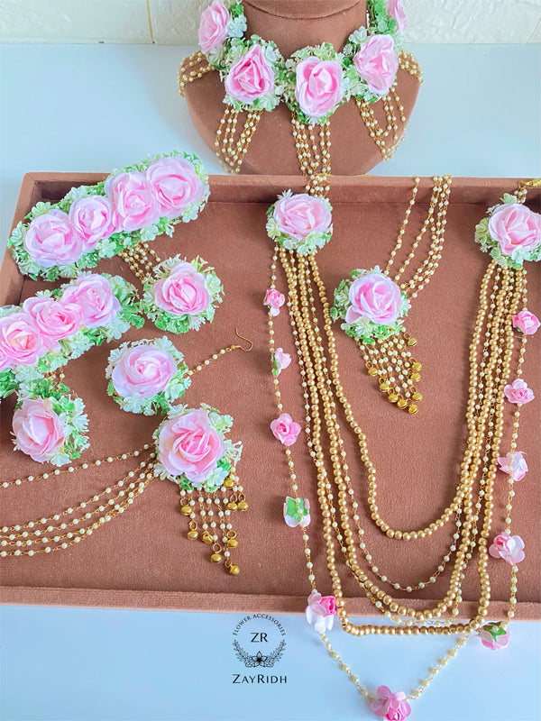 Rimsha Pink Bridal Full Flower Set