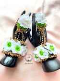 Arifa White/Green Bridal Bracelets