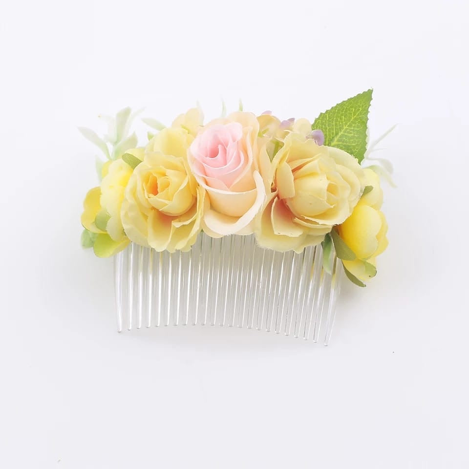 Yellow Flower Hair Comb