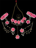 Pink  White Bridal Flower Jewellery
