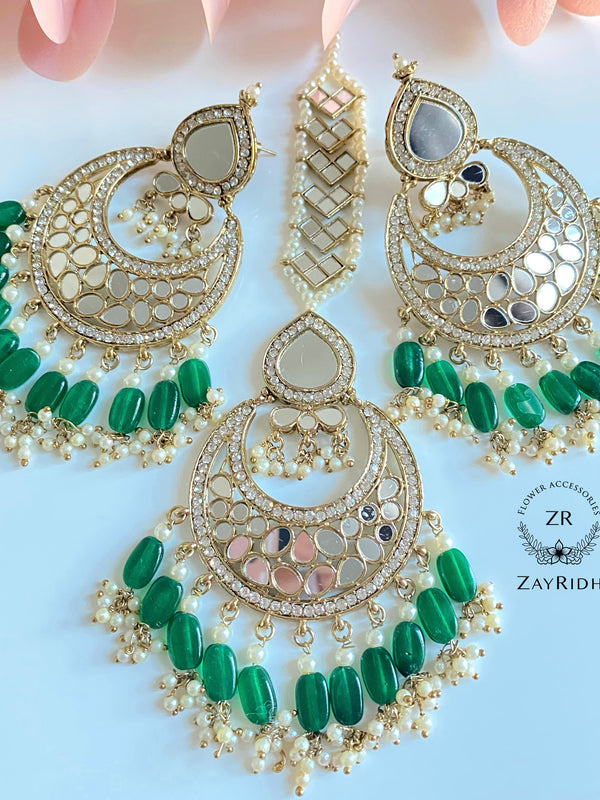  Green Earrings Set