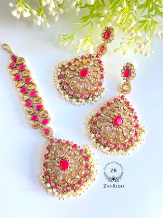 Sahera Pink Earrings Set