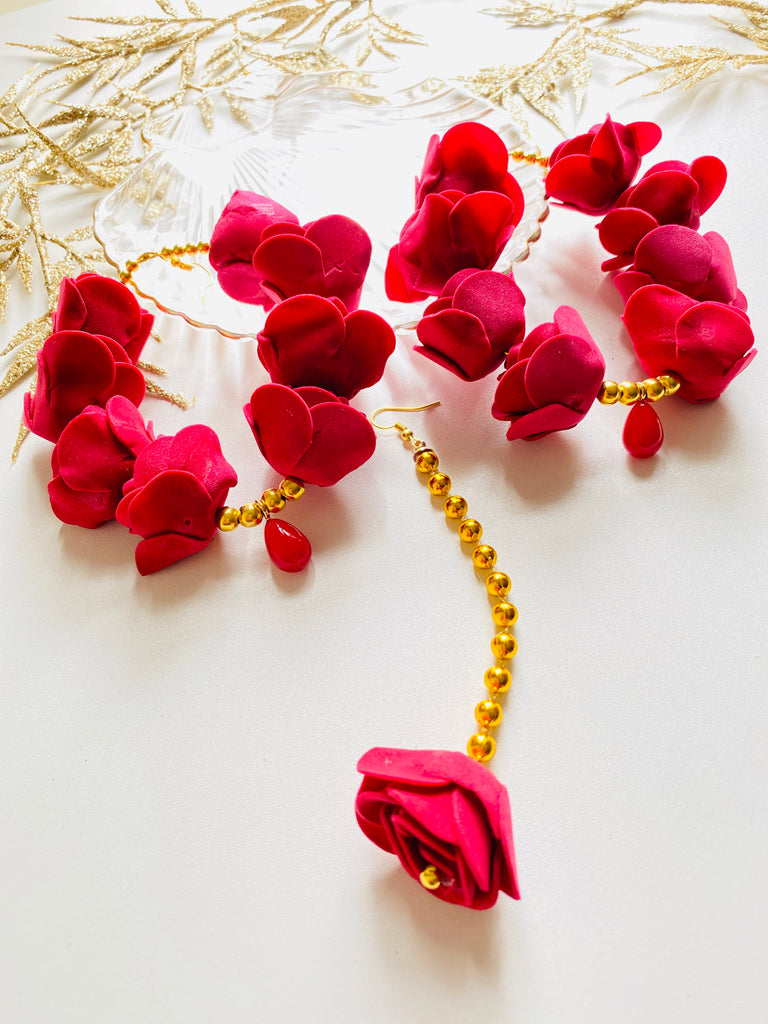 mehndi Flower Earrings Set