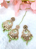Farah Mint Green Tikka & Earring Set