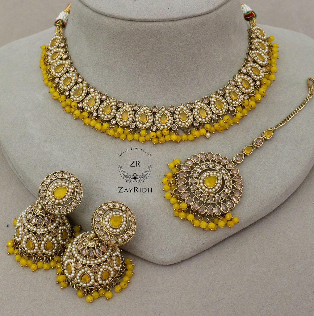 yellow choker set for wedding