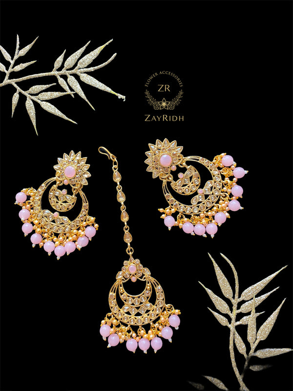 Baby Pink Earring and Tikka Set