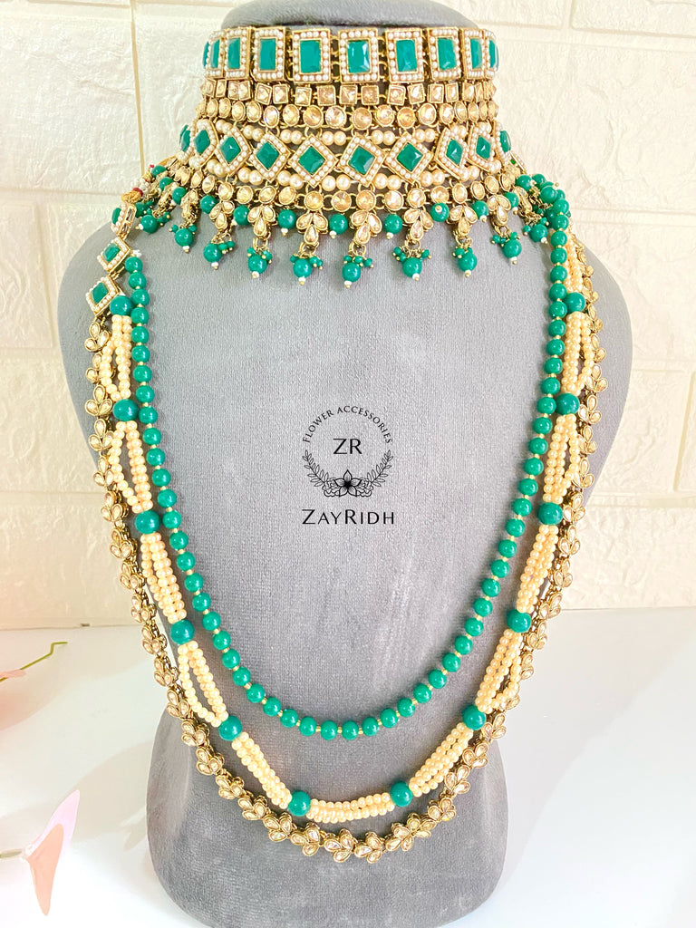  Green Bridal Necklace Set