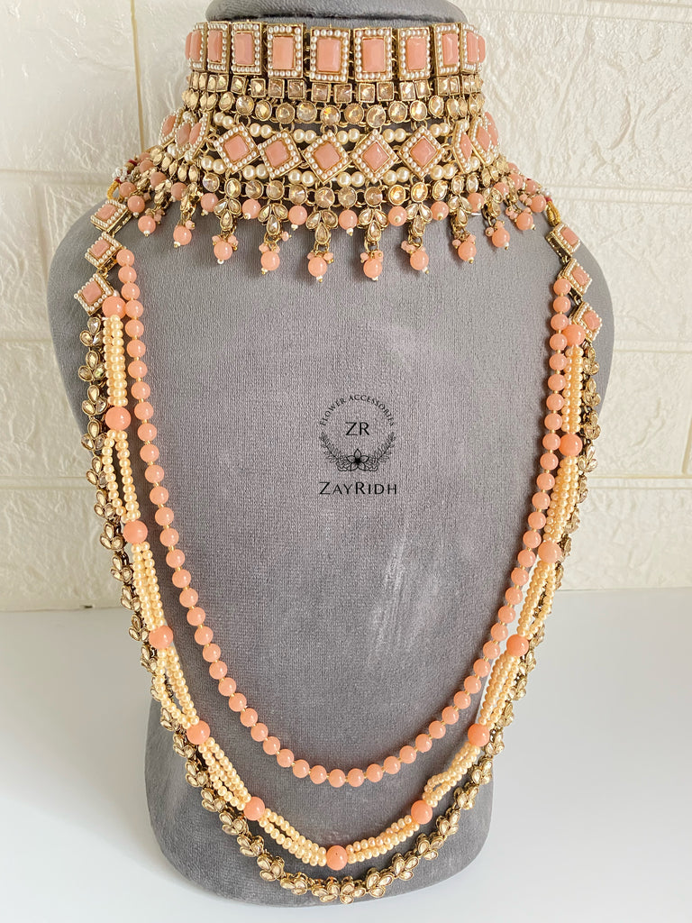 Light Pink Bridal Necklace Set