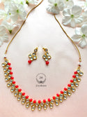 Maroon Necklace Set and Earrings N02