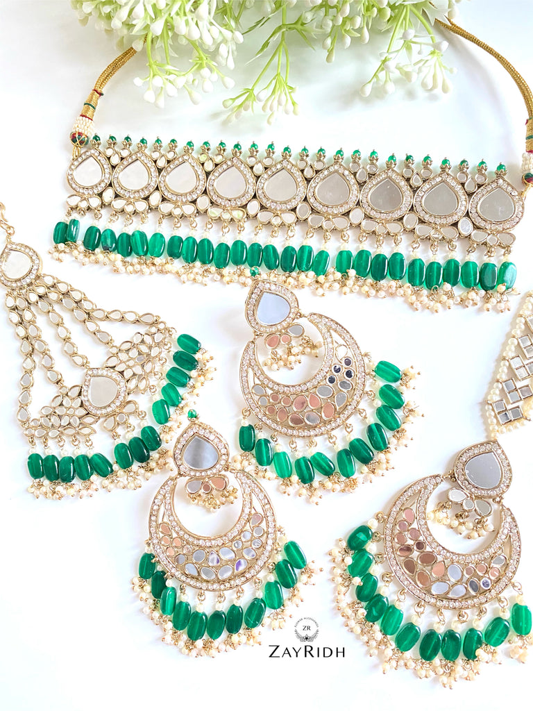 Green Indian necklace set