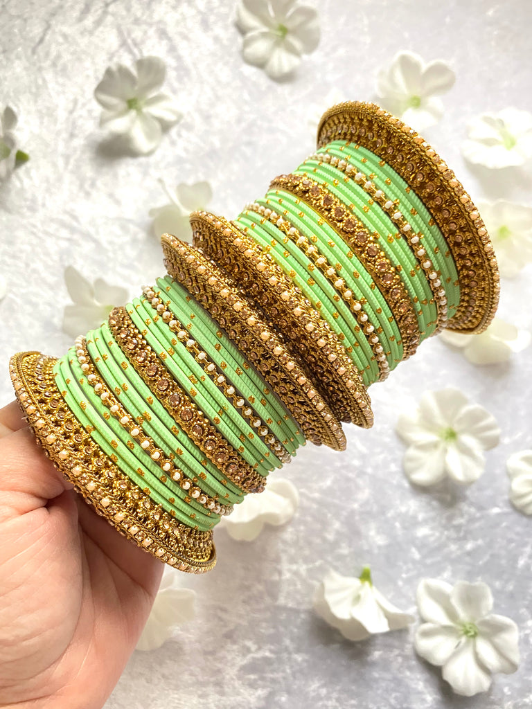 Mint Green Bangles Set Zayridh