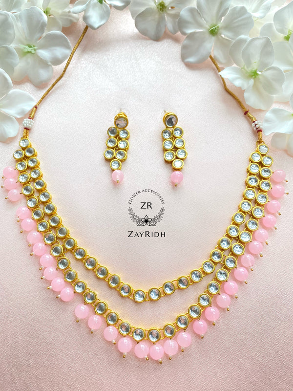 Pink Necklace & Earring Set N07