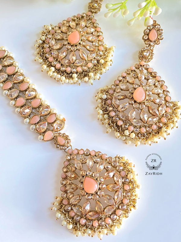 Peach Earrings Set