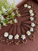 floral hair pins