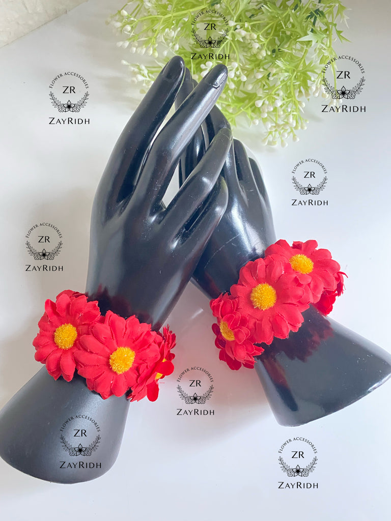 red flower bangles