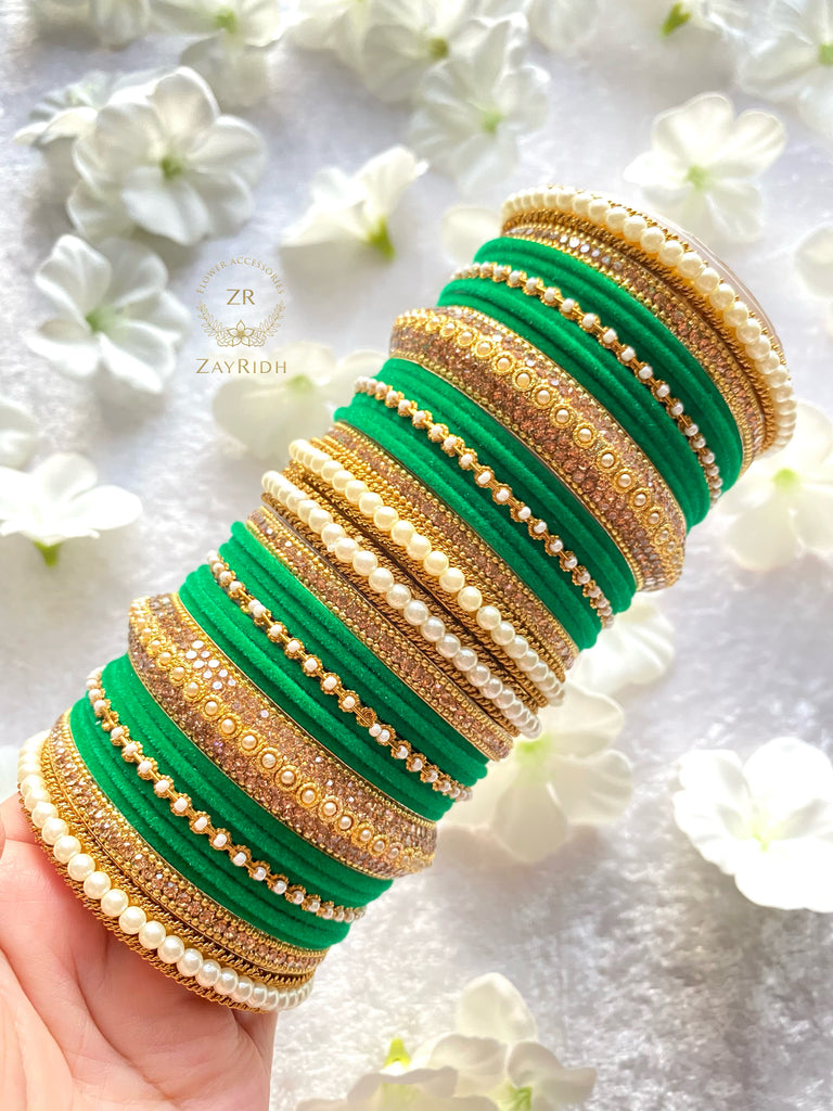 Green Indian bangles set