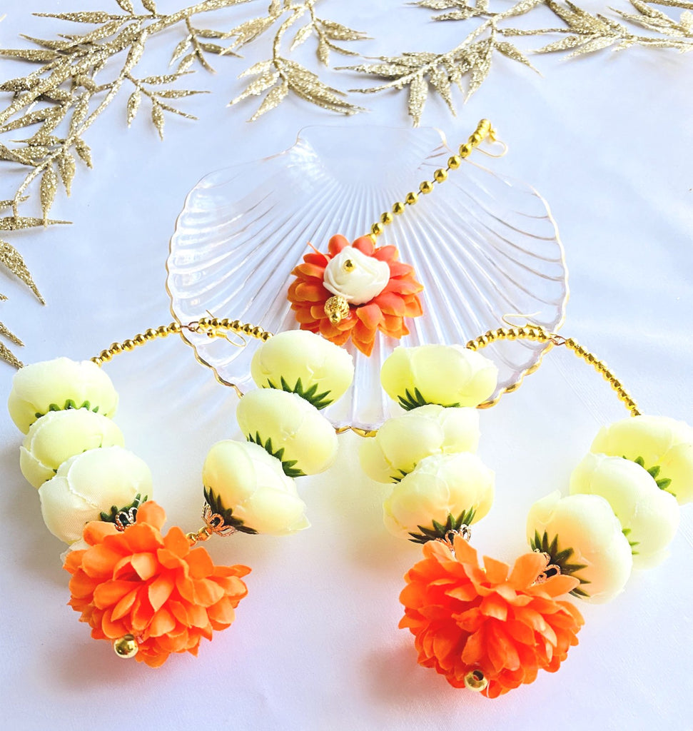 artificial flower earring & Tikka