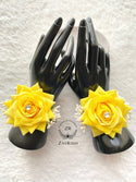 X2 Yellow Rose Flower Bracelets