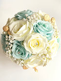white and pastel blue Flower Bouquets