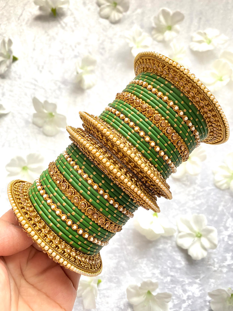 Green Asian bangles set